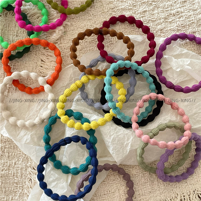 Ladylike style, gentle color series, colorful towel loops, hair bands, new daily basic leather bands, ponytail hair ties pic 6