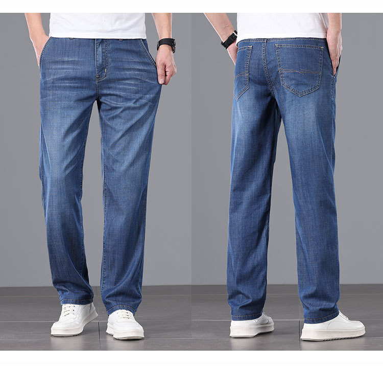 莱赛尔牛仔裤男200斤新疆棉宽松直筒裤 春夏款轻薄透气休闲裤男士详情10