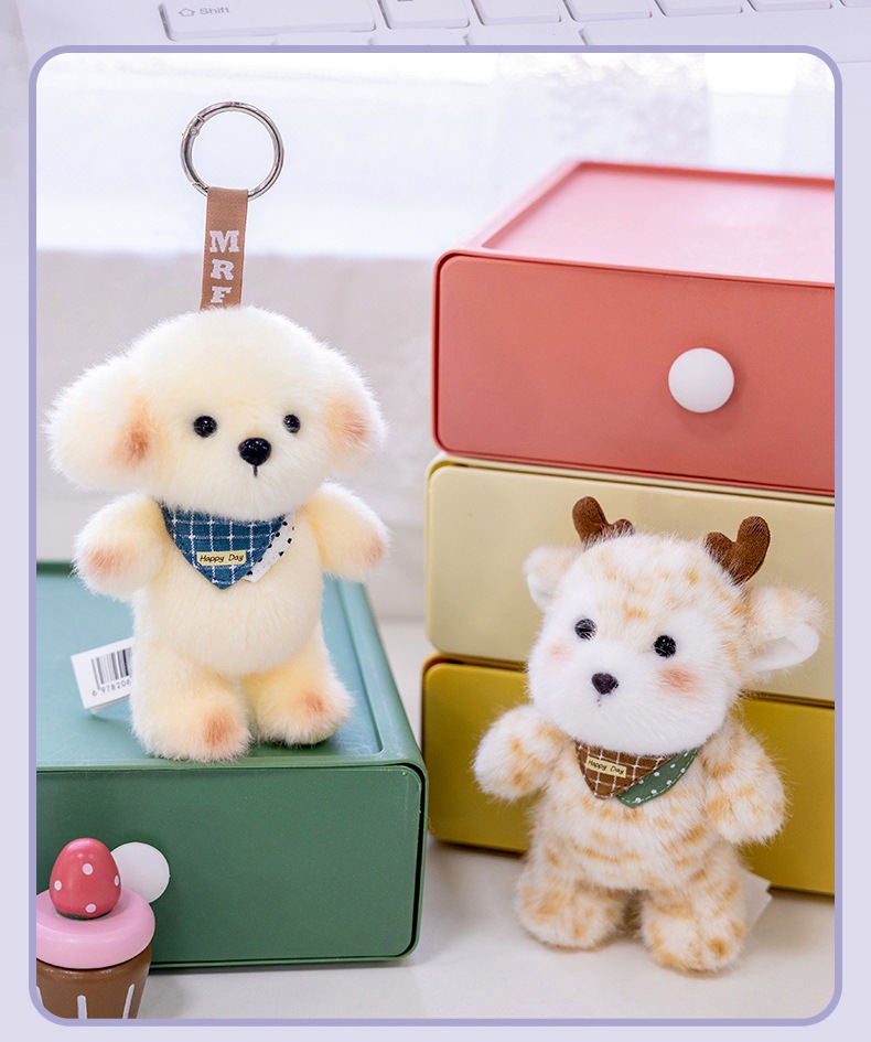 Cute little lamb cream puffs, plush animal pendants, rabbit dolls, keychains, cartoon doll bags, decorative gifts pic 19