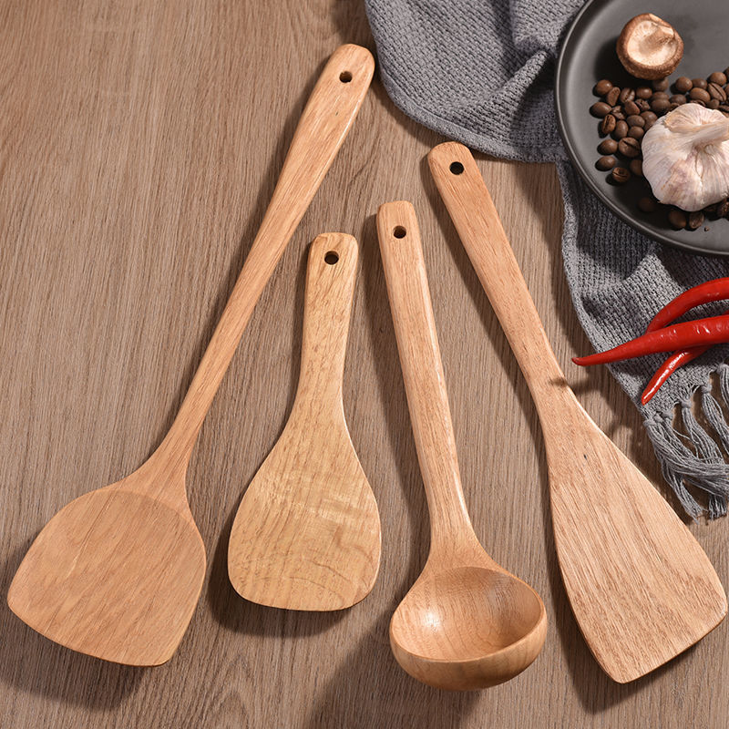 Wooden spatula, non-stick cooking spatula for household use, wooden kitchenware, anti-scalding and non-damaging to the pot, Komu long-handled spatula manufacturer pic 7