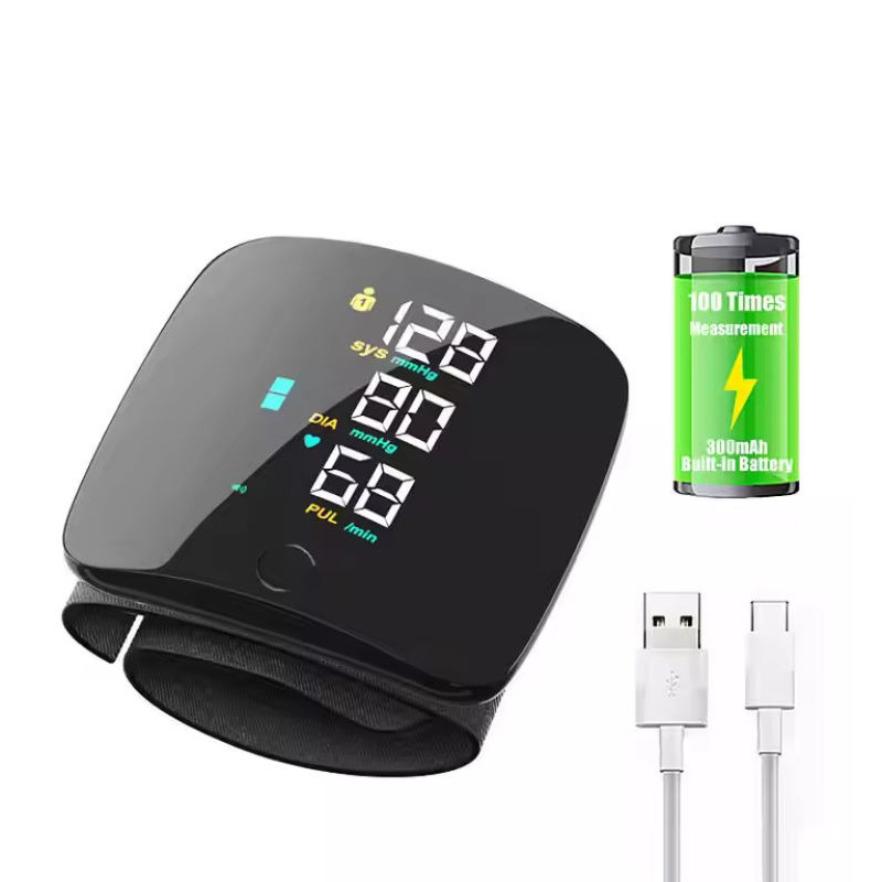 Hot Sell wrist blood pressure monitor USB charging, intelligent multi-voice backlit LCD large screen, English, Russian, Thai pic 18