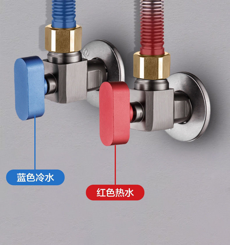 严选全铜枪灰全开口径大流量三角阀家用卫生间面盆水龙头冷热通用详情7