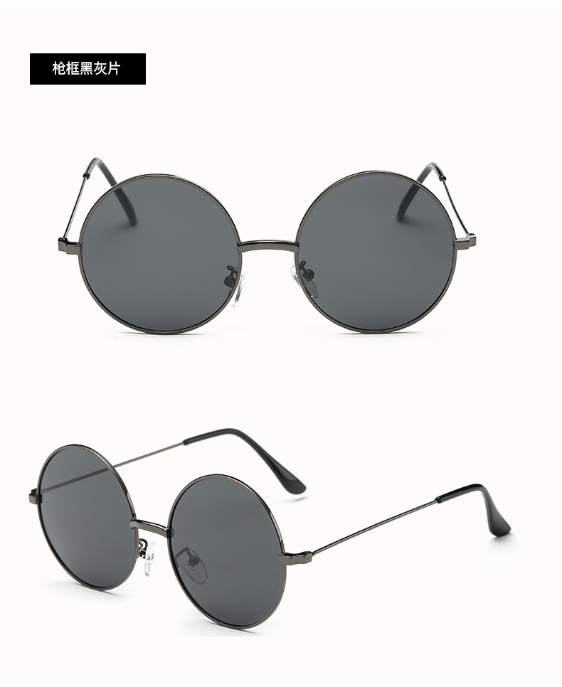 亚马逊男女同款偏光太阳镜复古太子镜速卖通8020圆框驾驶墨镜详情13