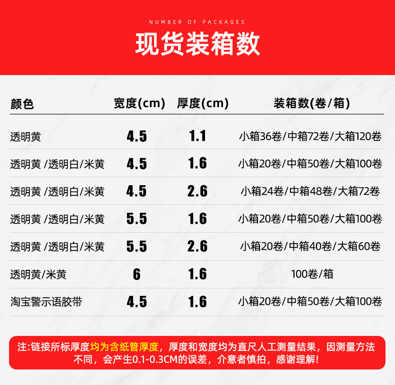 透明胶带大卷6cm宽快递封口胶纸整箱批发打包封箱胶带厂家直售详情22