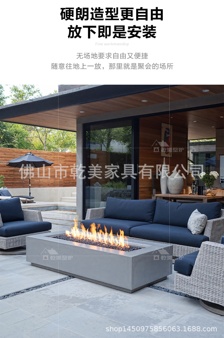 户外壁炉真火燃气烧酒精取暖器别墅民宿家用庭院装饰茶几火炉详情12