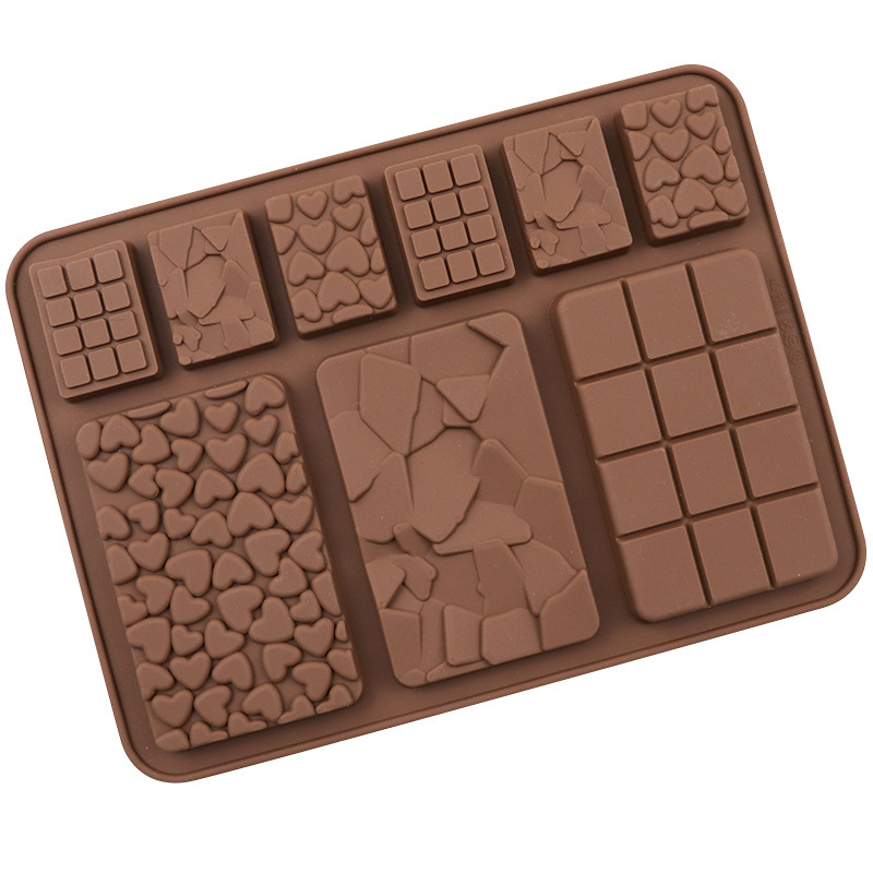 Accesorios para bebés y niños molde de galletas nuevo molde de chocolate de silicona en stock 9 líneas diferentes de página completa de silicona de grado alimenticio para hornear molde pic 3