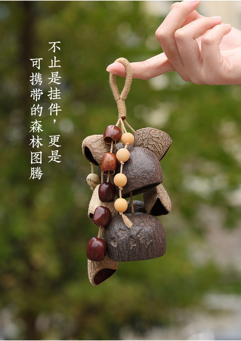 Handmade natural fruit shell pendants, seed hand-cranked bells, fruit pendants, birthday gifts for women, accessories, car hangers wholesale pic 7