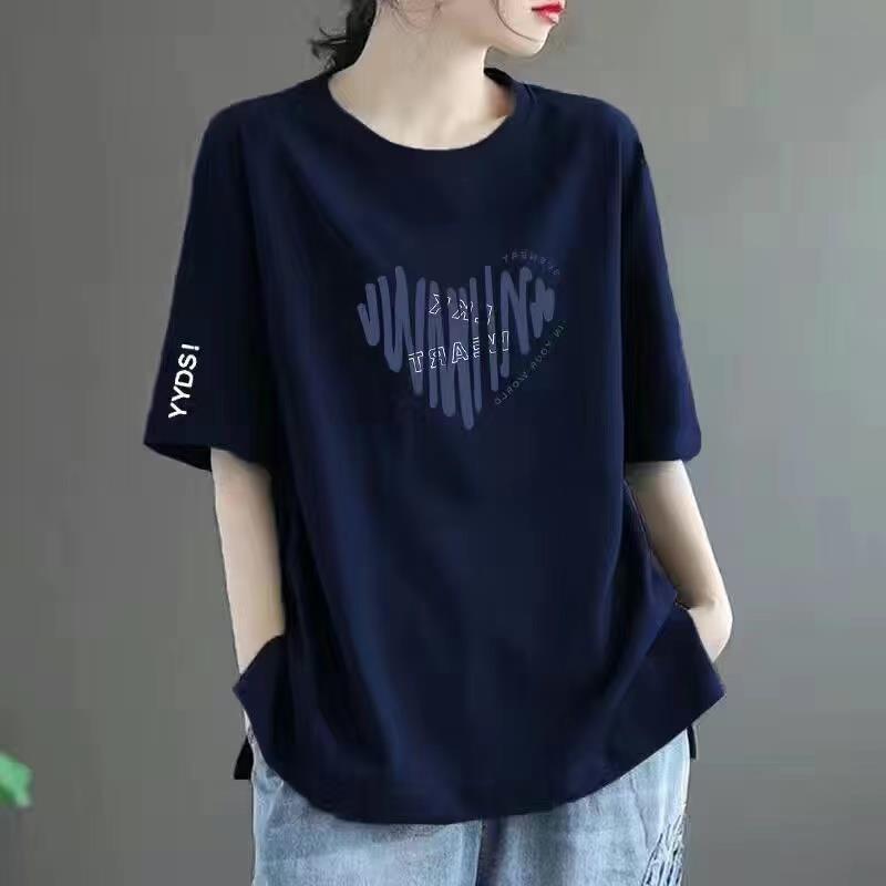 清仓捡漏~尾单大牌剪标专柜撤回外贸大码女装短袖中长款印花t恤女详情11