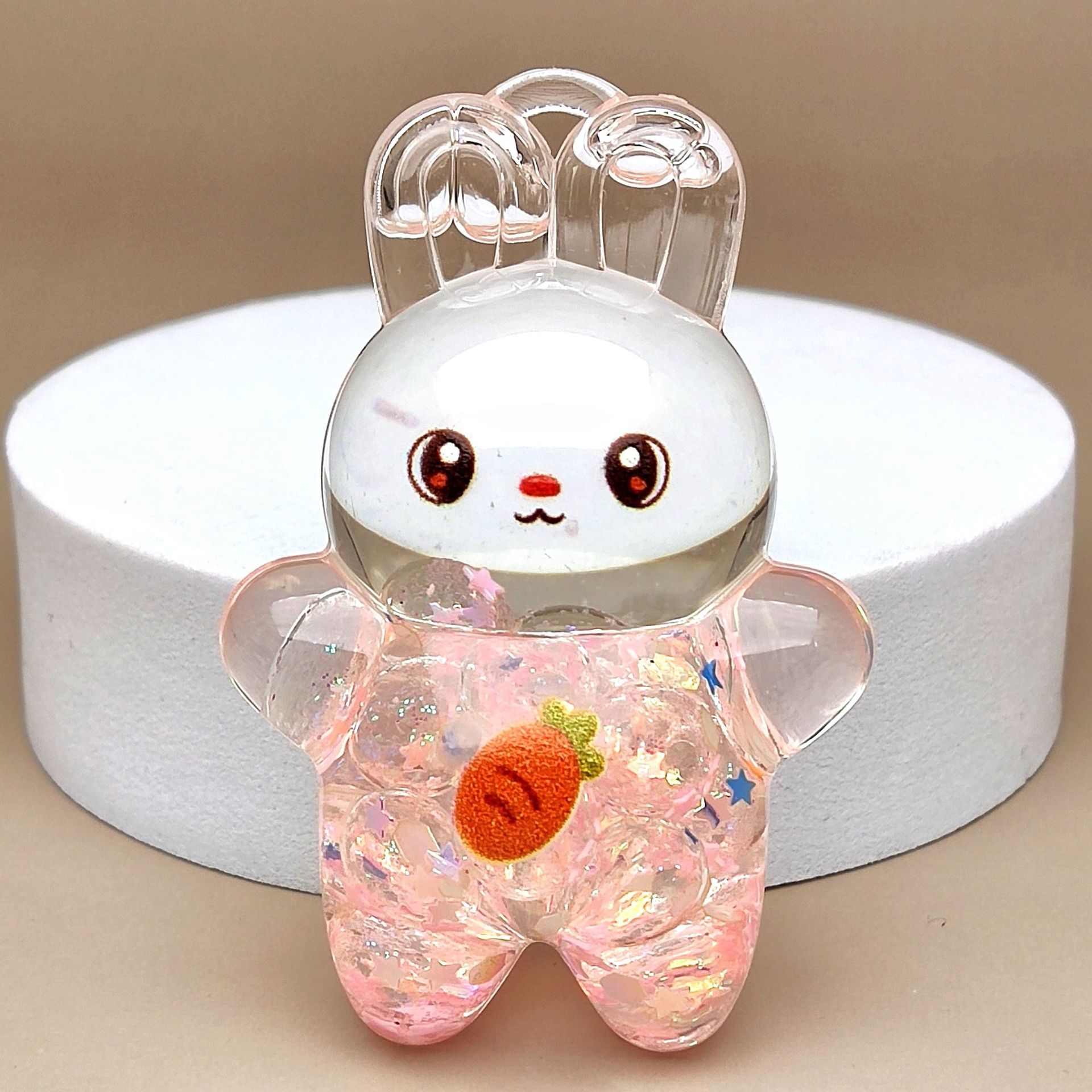 创意亚克力入油流沙瓶夜光泡泡珠兔子钥匙扣汽车配饰桌面摆件饰品详情6