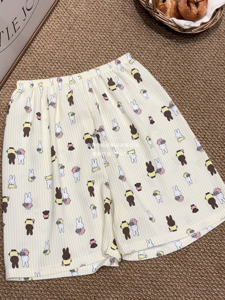 香龄家纺 带胸垫云朵棉短袖短裤睡衣女套装加大码220斤家居服详情19