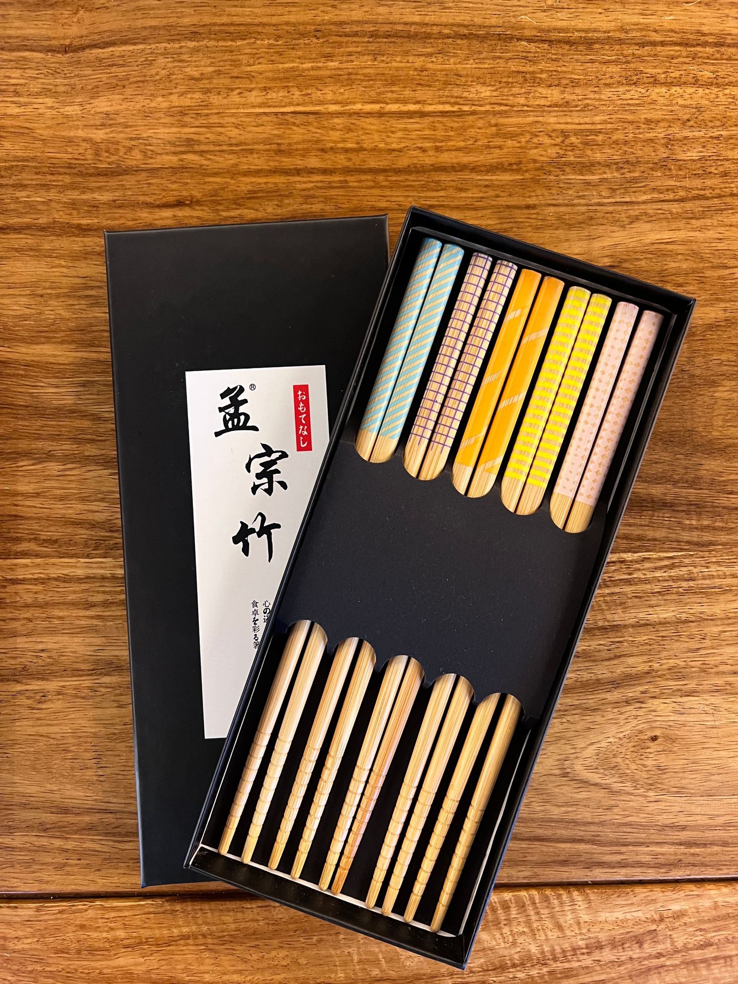 日式印花筷，彩虹条竹筷，防滑家用筷，批发筷，新款筷子详情1