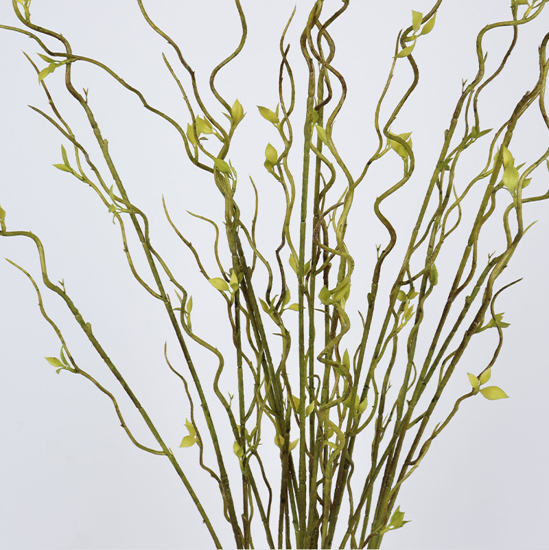 仿真植物柳枝枯枝龙柳柳芽柳支树枝线条插花4叉龙柳家居装饰花材详情2