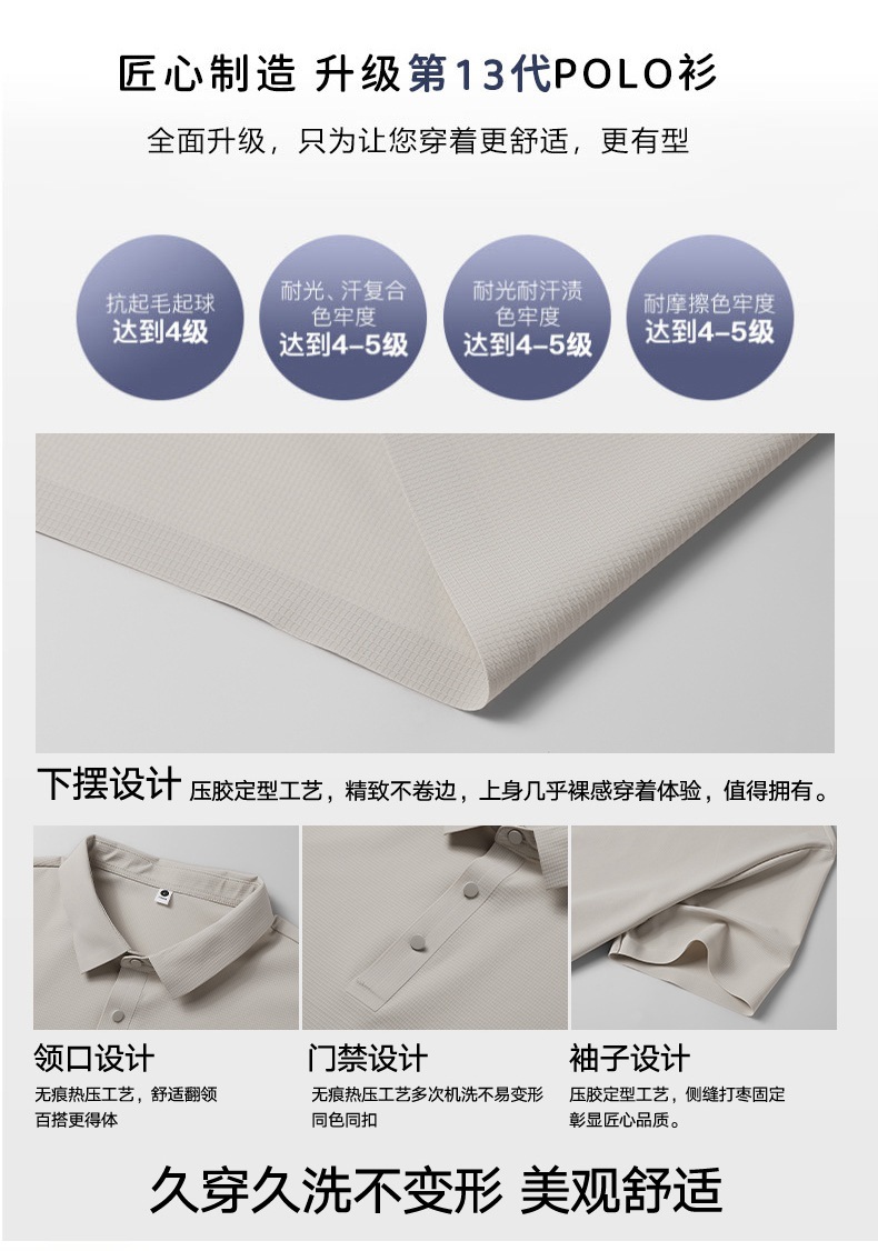 2025年新品上线夏季休闲商务薄款T恤衫上衣男士冰丝短袖POLO衫详情2