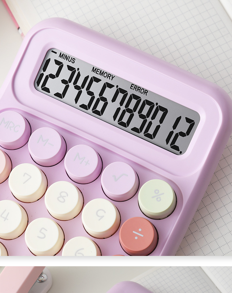 ins卡通可爱高颜计算器便携式学生学习办公室会计小型计算机详情17