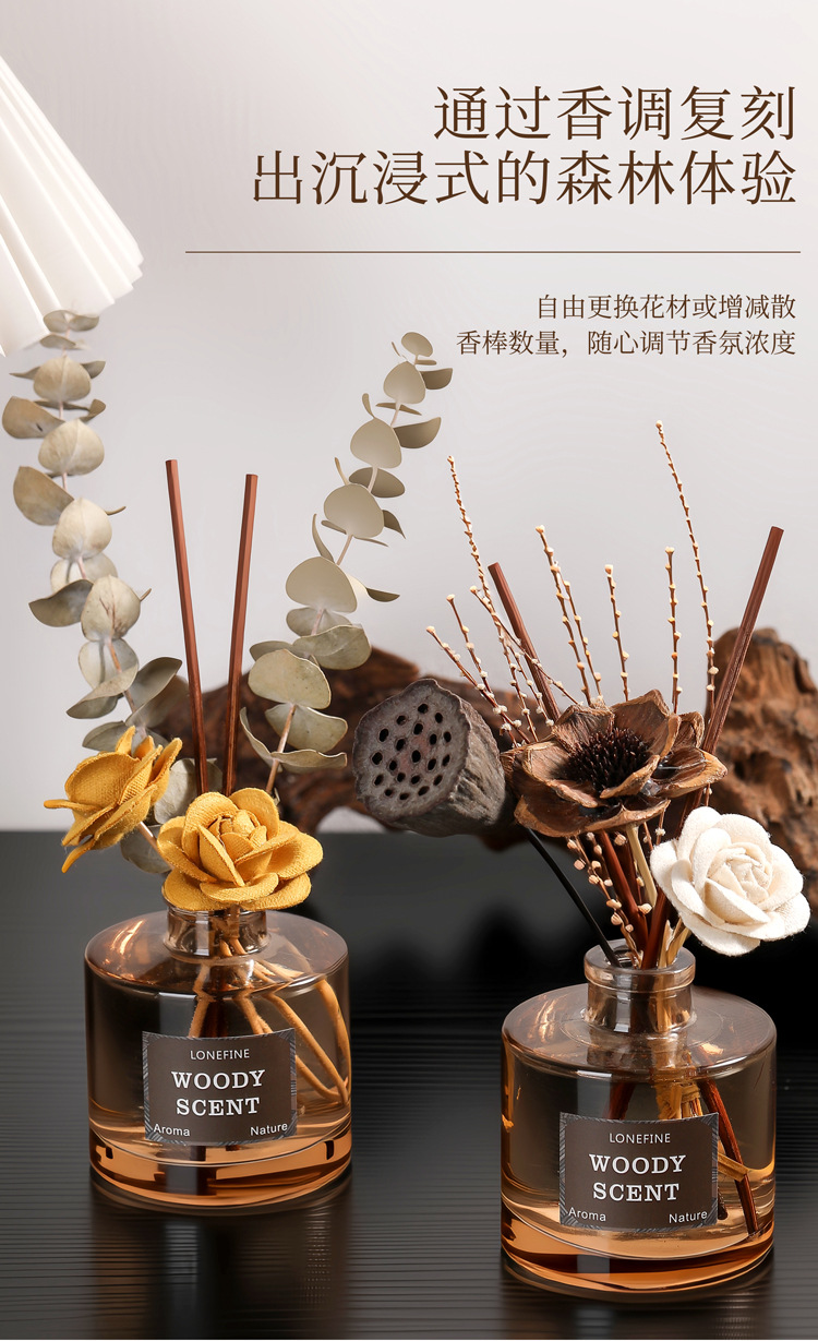 Coffee-colored autumn dried flower Diffuser, flameless diffuser, rattan fragrance, home, export, cross-border fragrance pic 6