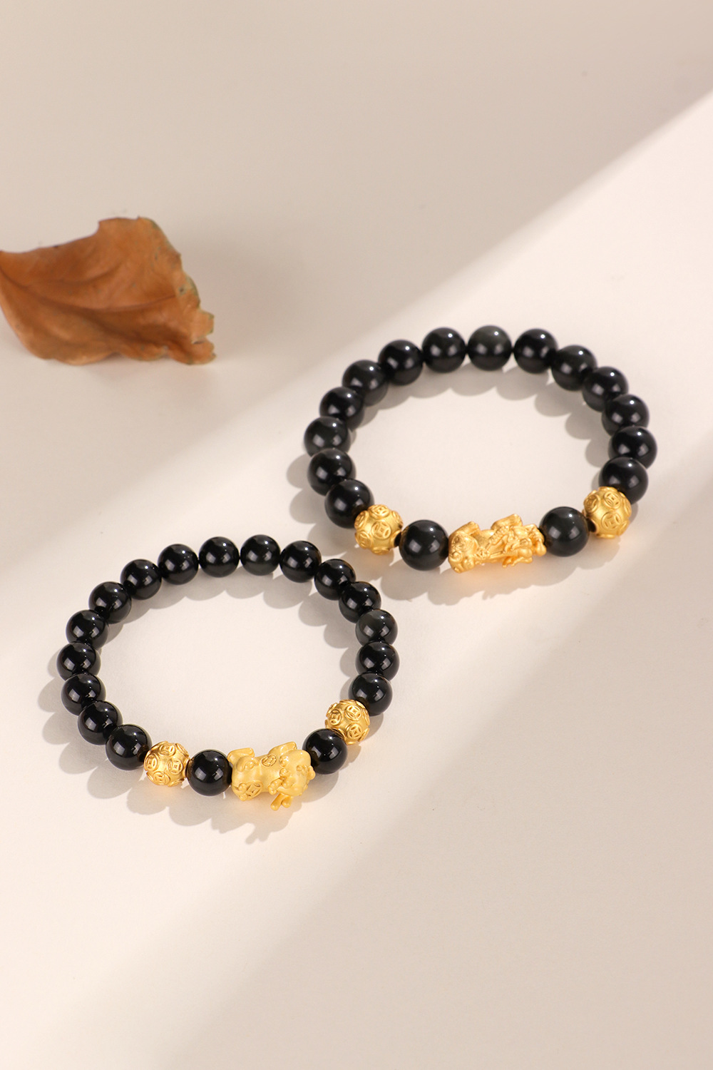 国潮貔貅珠黑曜石串珠情侣手链女新中式民族国潮风手串批发详情34