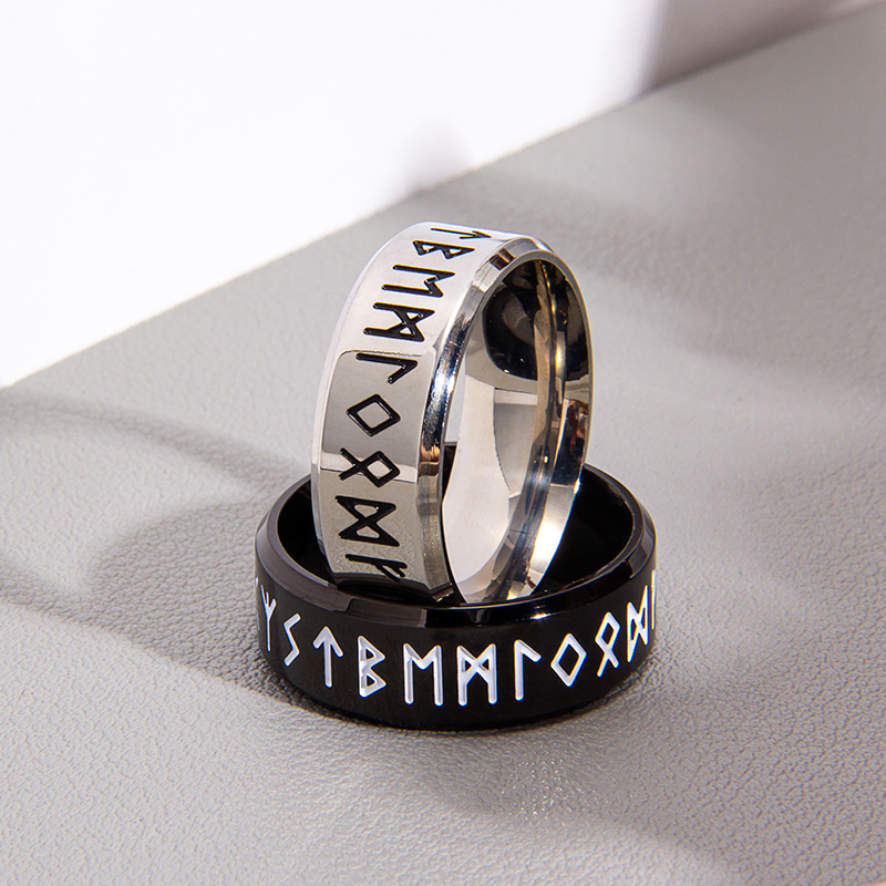 The new Viking stainless steel ring and Rune totem ring for men from the Nordic cross-border Amazon temu pic 4