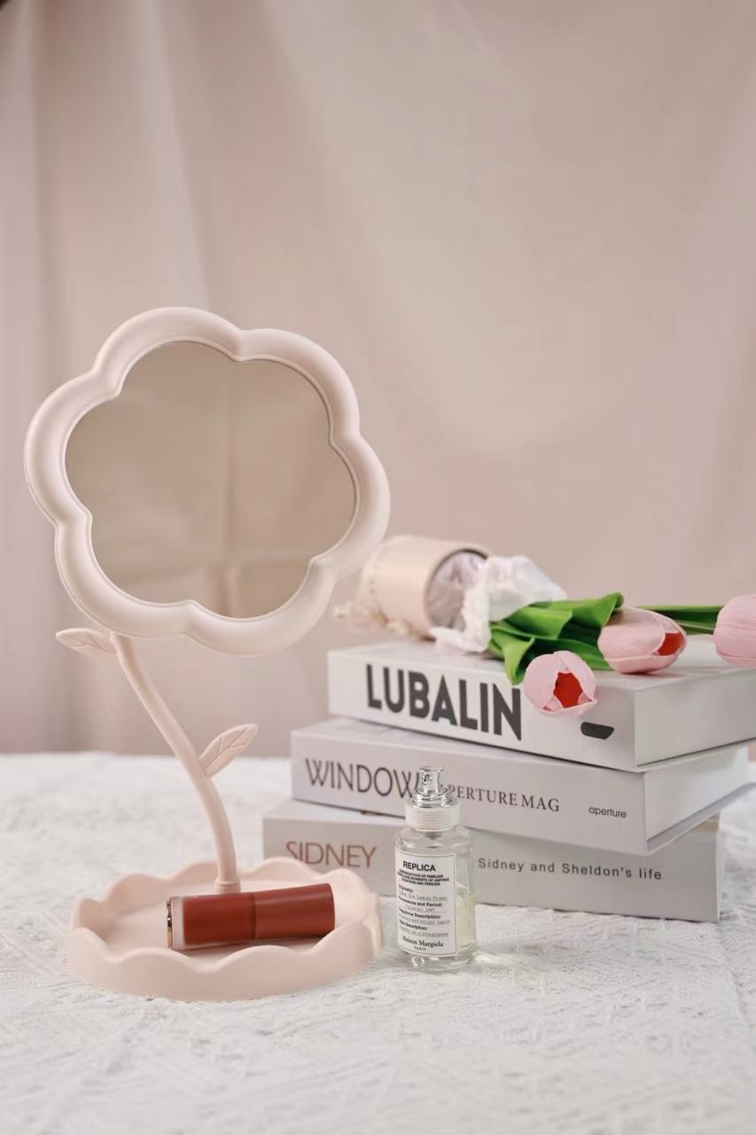 太阳花造型化妆镜学生桌面花朵美妆补妆镜少女梳妆台挂首饰公主镜详情34