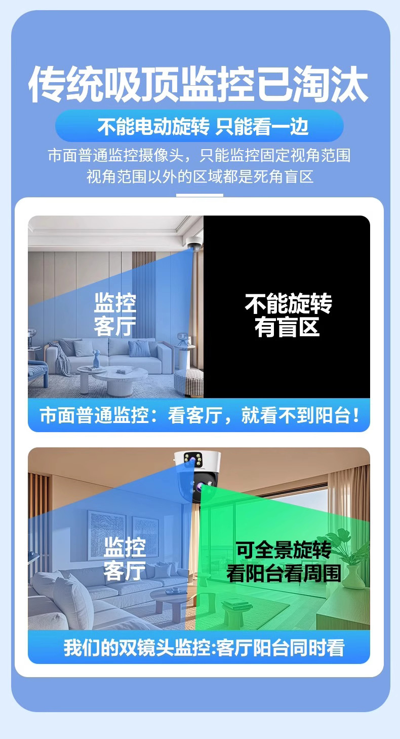 The home monitor for camera surveillance can provide night vision, indoor monitoring camera network, high-definition intelligent wireless WIFI pic 6