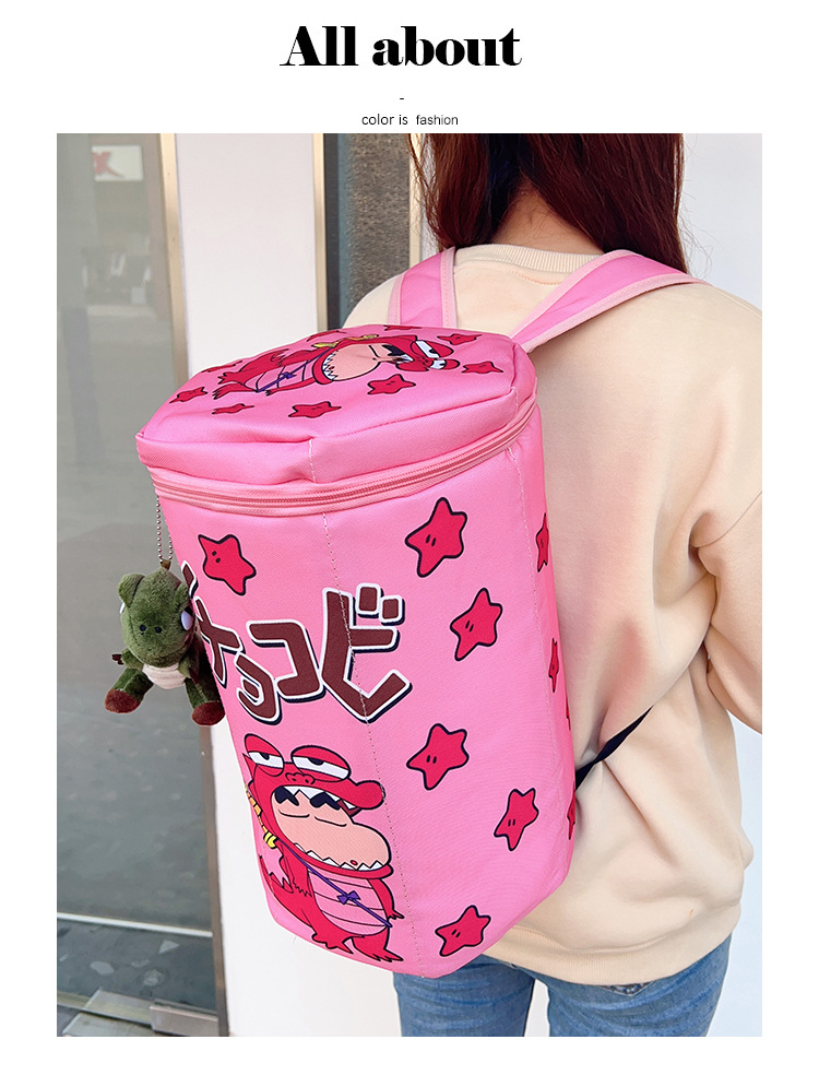 New cute schoolbag, Crayon Shin-chan, Little Crocodile box, large-capacity three-dimensional bucket bag, backpack, racket bag, trendy back pic 16