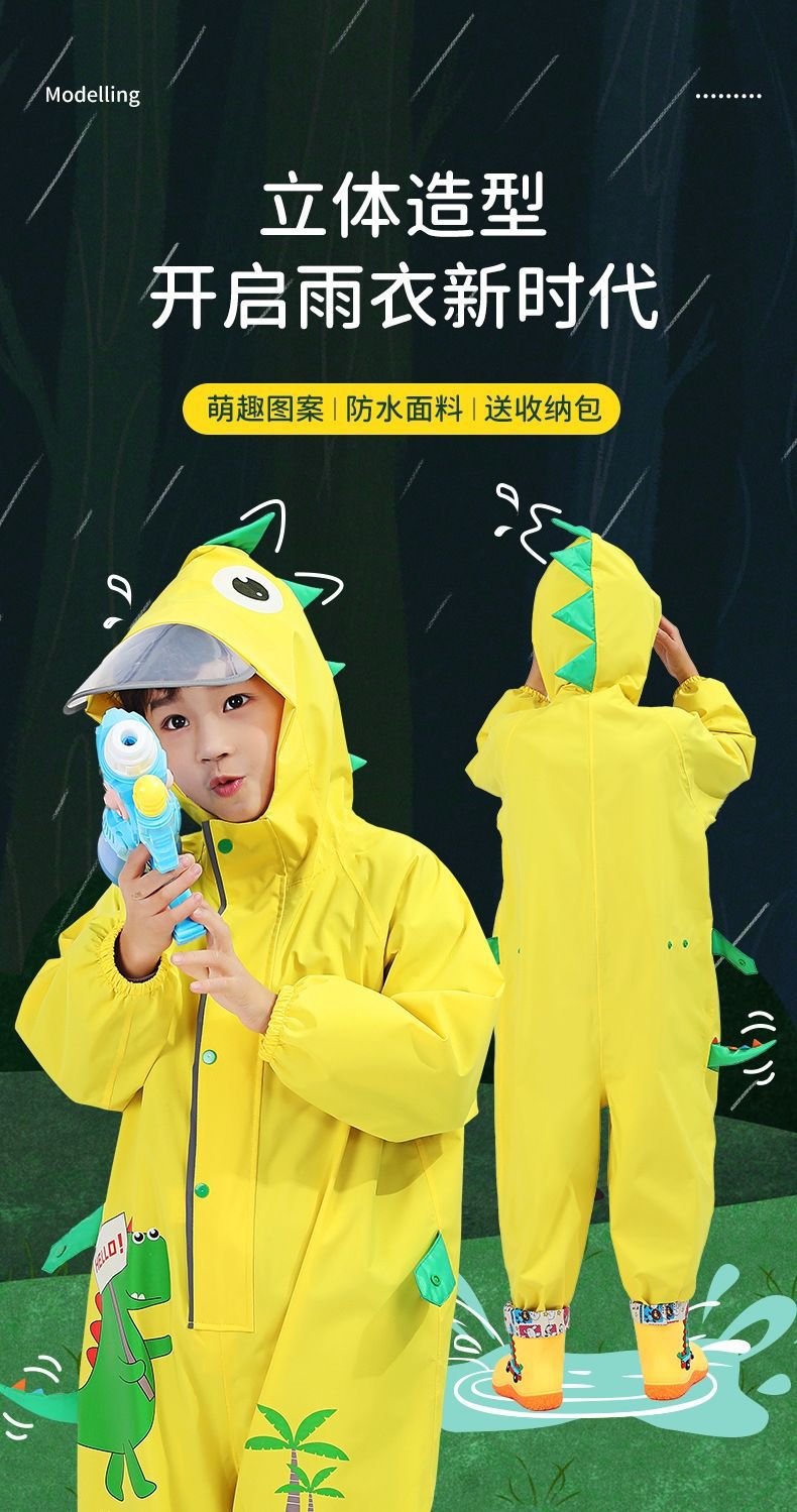 Niños una pieza impermeable niños niñas kindergarten bebé impermeable impermeable poncho estudiante impermeable impermeable pantalones de lluvia traje pic 7