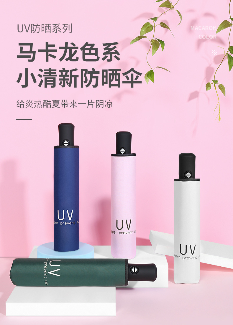伞批发雨伞防晒遮阳伞黑胶三折反向女生太阳伞晴雨两用自动伞工厂详情41