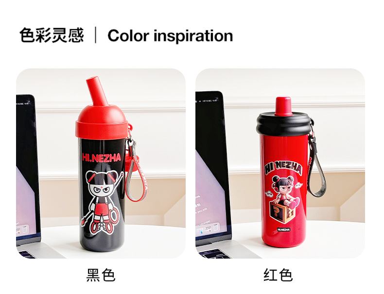 国风水杯卡通便携儿童保温杯学生上学专用吸管杯高颜值不锈钢杯子详情12