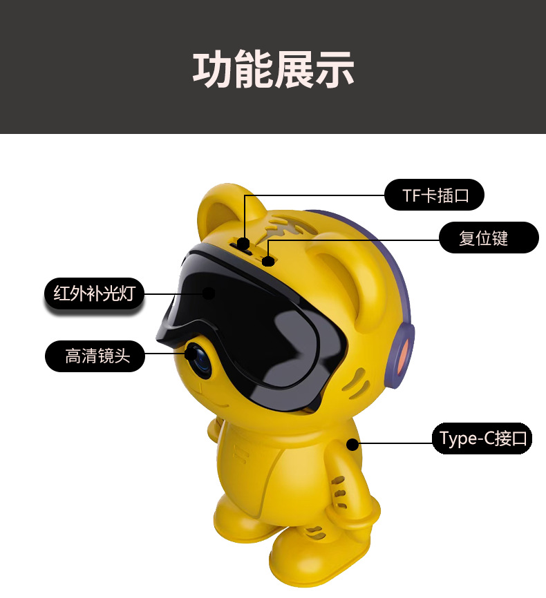 小萌虎移动侦测摄像头看家宝贝无线高清监控智能机器人摄像头批发详情14