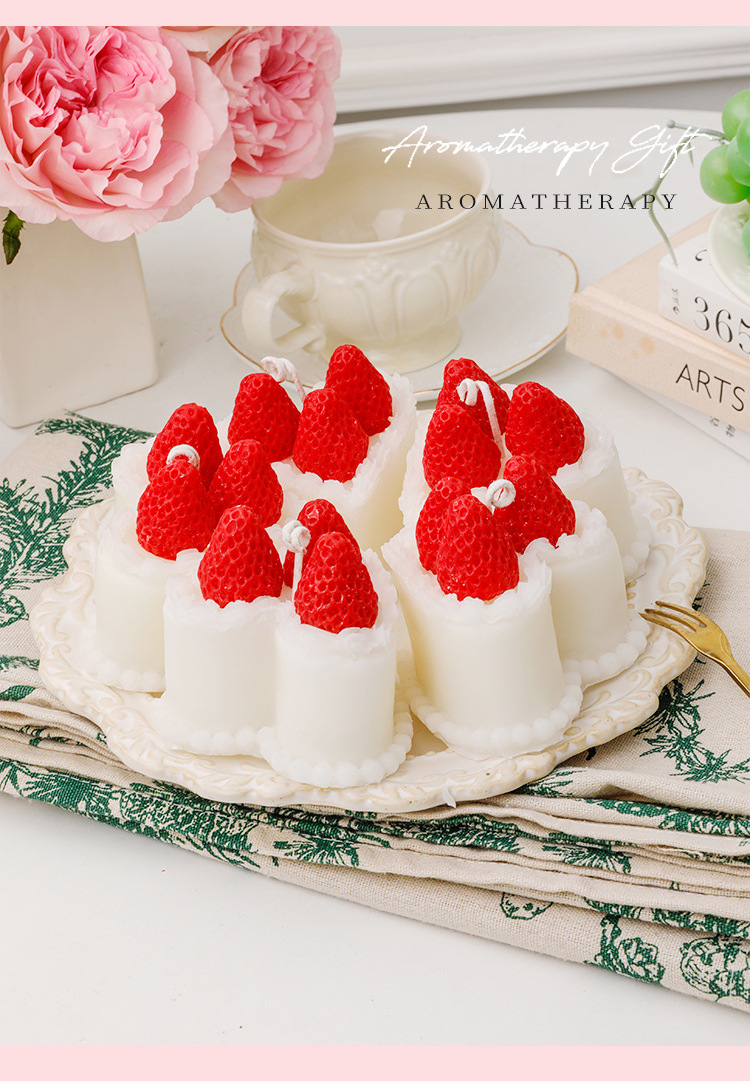 《恰好心动》少女礼物卧室裱花奶油草莓蛋糕香薰蜡烛韩国ins女生详情11