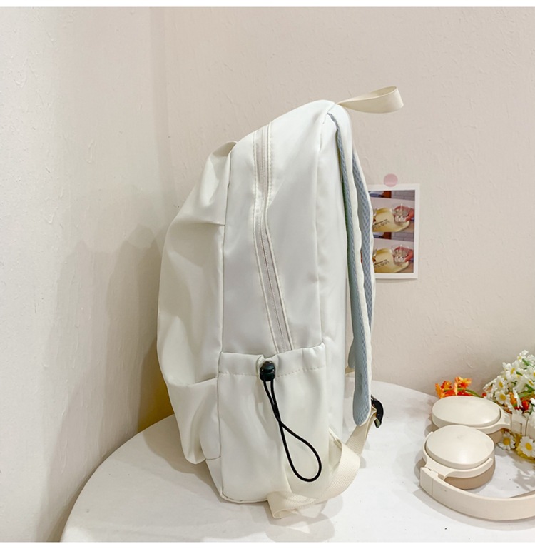 双肩包男士高级感大容量简约书包女大学生旅行背包纯色休闲批发详情25