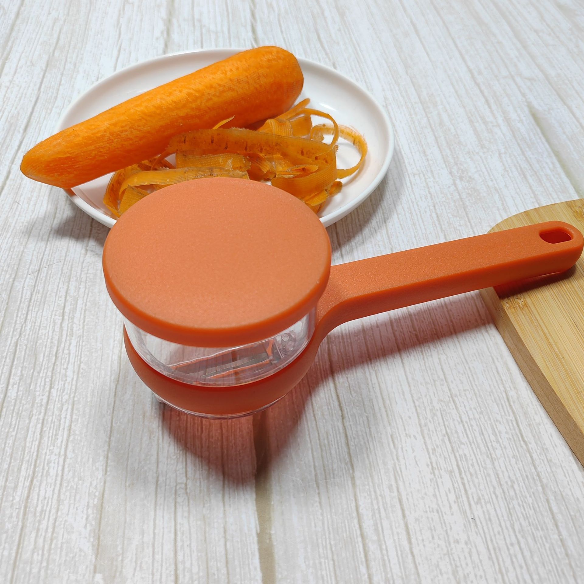 Storage peeler, multi-functional fruit and melon storage peeler, splash-proof peeler, kitchen stainless steel melon peeler pic 6