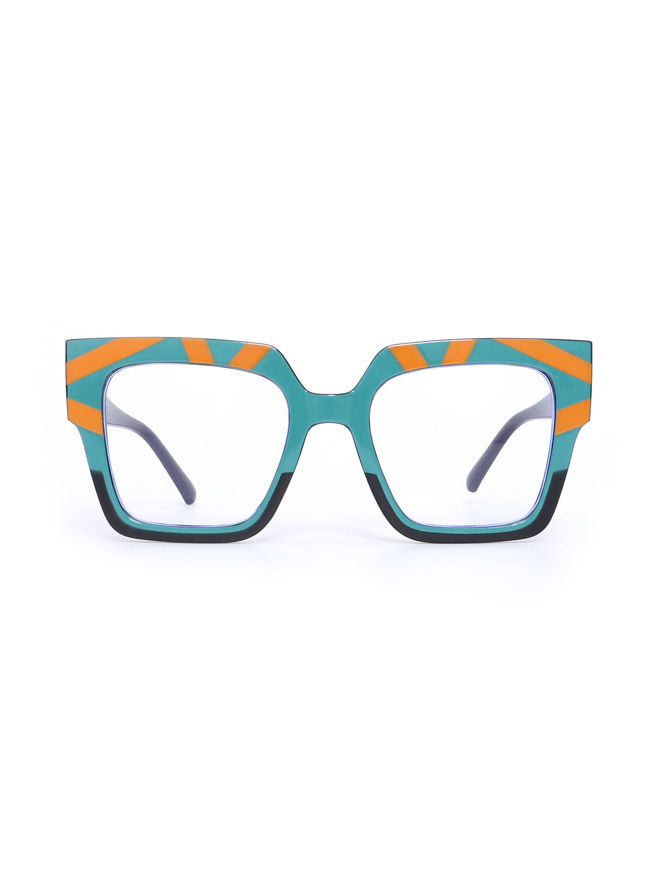 European and American trendy eyeglass frame for women, 2024 new style fashionable anti-blue light eyeglass frame, multi-color square large frame flat light glasses pic 8