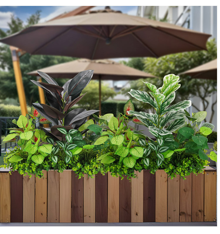 Artificial green plant landscaping combination, tropical plant partition, flower trough and flower box arrangement, bionic artificial flower indoor landscape decoration pic 6