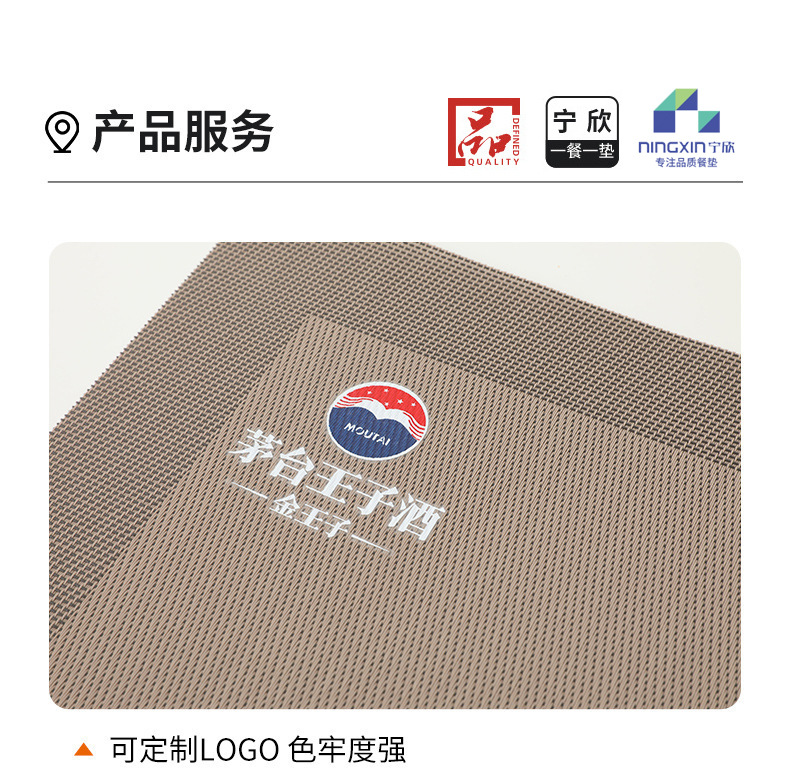 Ningxin custom coasters, pvc woven placemats, antibacterial, anti-mold and anti-slip table heat insulation pads, European-style Western placemats and tea MATS pic 11