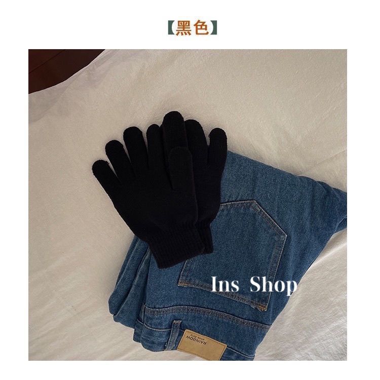 ins candy-colored gloves for warmth and cold protection in autumn and winter, solid color, versatile, student woolen knitted, couple cross-border bestsellers pic 46