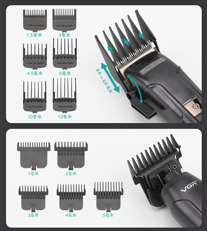 VGR694 Cross-border Reciprocating Electric Shaver, Engraving Scissors, multi-functional hair clipper, Digital display electric clipper set pic 3