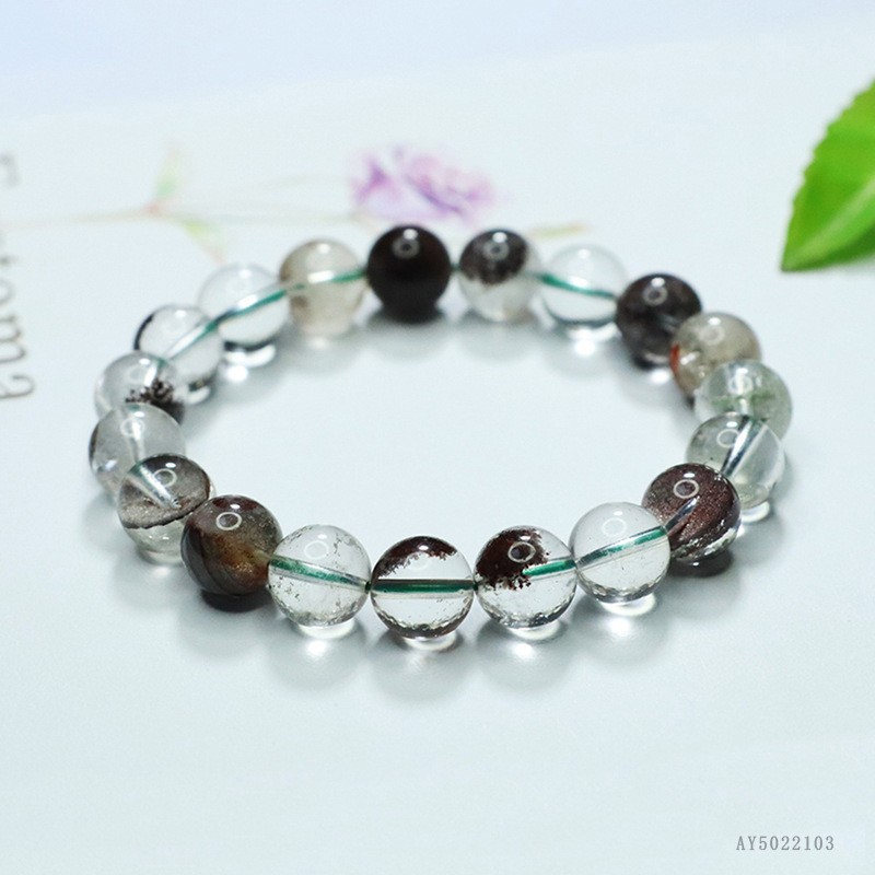 幽灵水晶散珠原石DIY手工手链项链配件半成品绿幽灵散珠批发散珠串珠饰品材料详情3