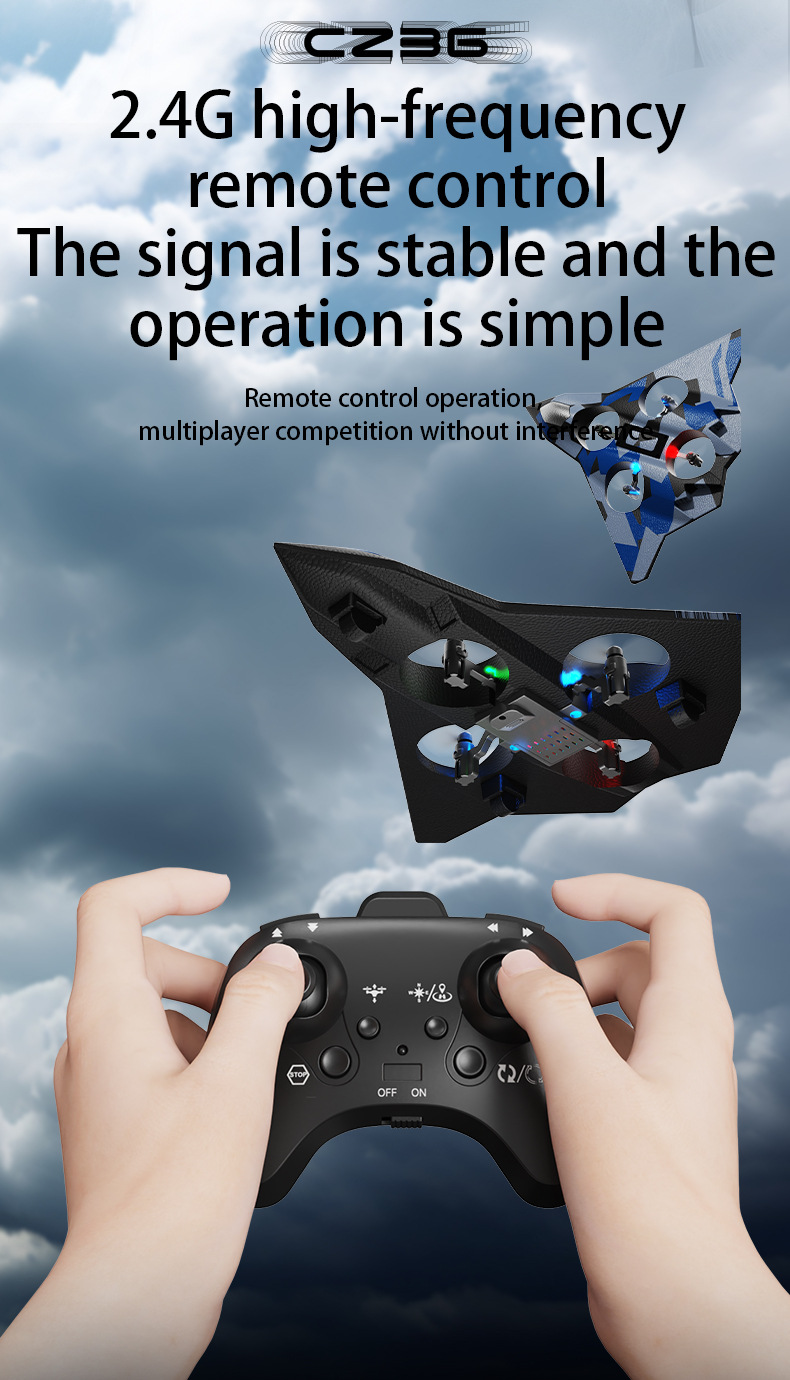 跨境CZ36四轴无人机2.4G固定翼泡沫飞机儿童户外玩具遥控飞机详情12