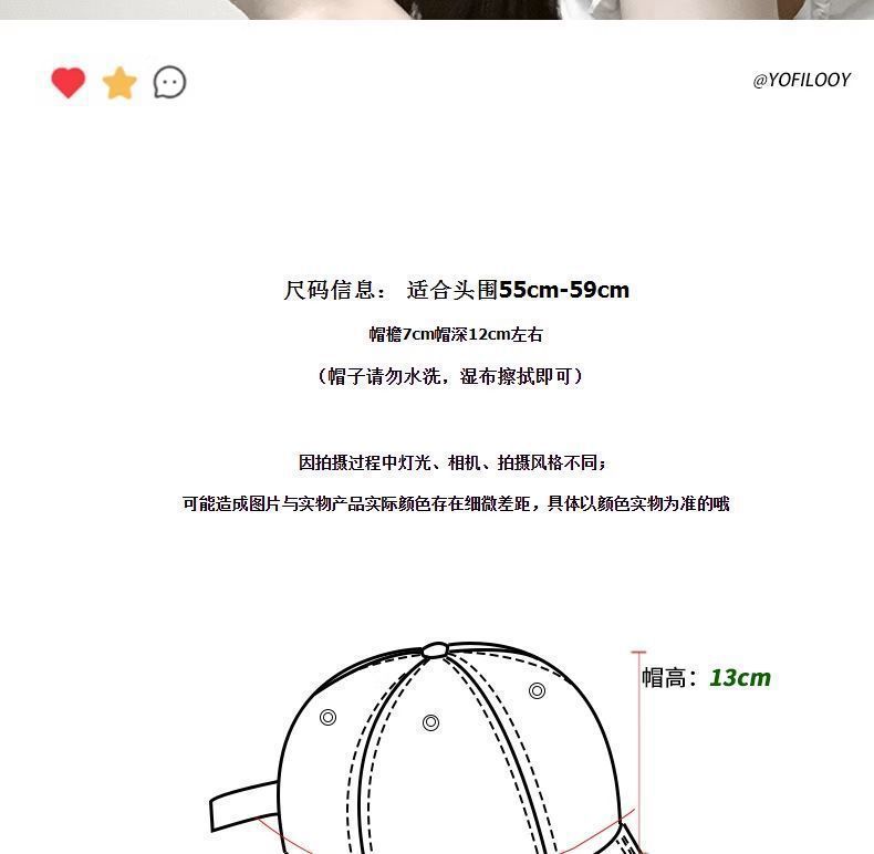 品牌【森多娜】休闲帽 通勤款 新款ins粉色棒球帽子女春夏天韩版时尚百搭字母学生鸭舌帽批发详情2