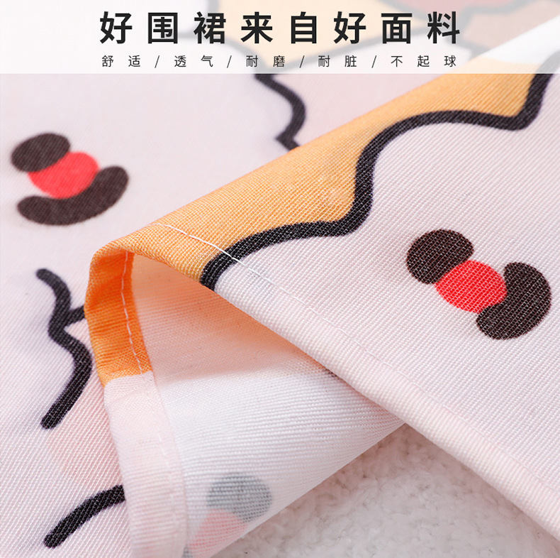 【 Chi Jia 】 Breathable cotton fabric waist wear resistant work clothes for cooking, kitchen and home use, cute and young aprons, stylish for women pic 3
