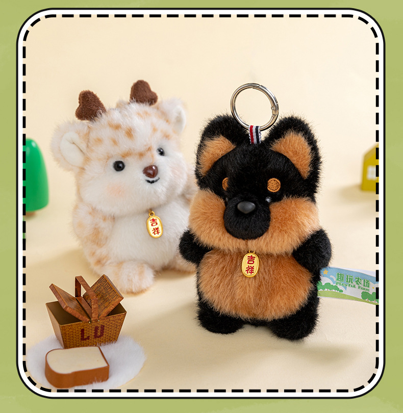 Blue elephant, grey squirrel, black and brown puppy, trendy toys, custom plush dolls pic 7