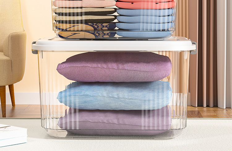Transparent storage box, organizing box, plastic box, covered hand-held storage box, size, clothing storage box, organizing box 254 pic 5