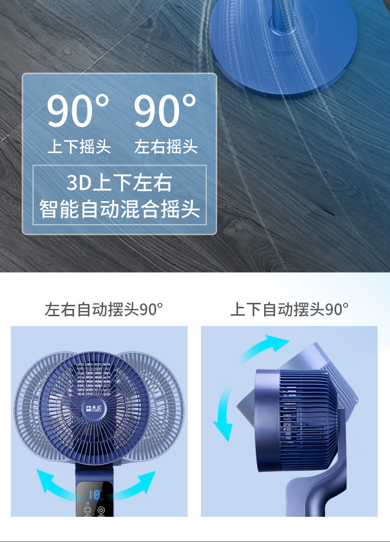 骆驼空气循环扇直流变频36档电扇香薰语音遥控涡轮对流落地扇风扇详情11