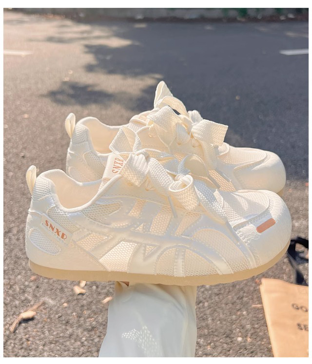 夏季百搭透气网面小白鞋子女2025新款德训鞋薄底内增高休闲板鞋子详情15