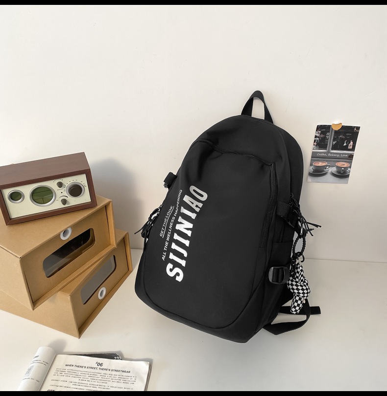 韩版新款书包女高中生日系简约初中生双肩包男初中大学生电脑背包详情36