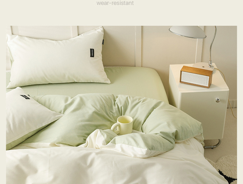 全棉100纯棉四件套轻奢简约长绒棉床单被套无印风学生宿舍三件套4详情15
