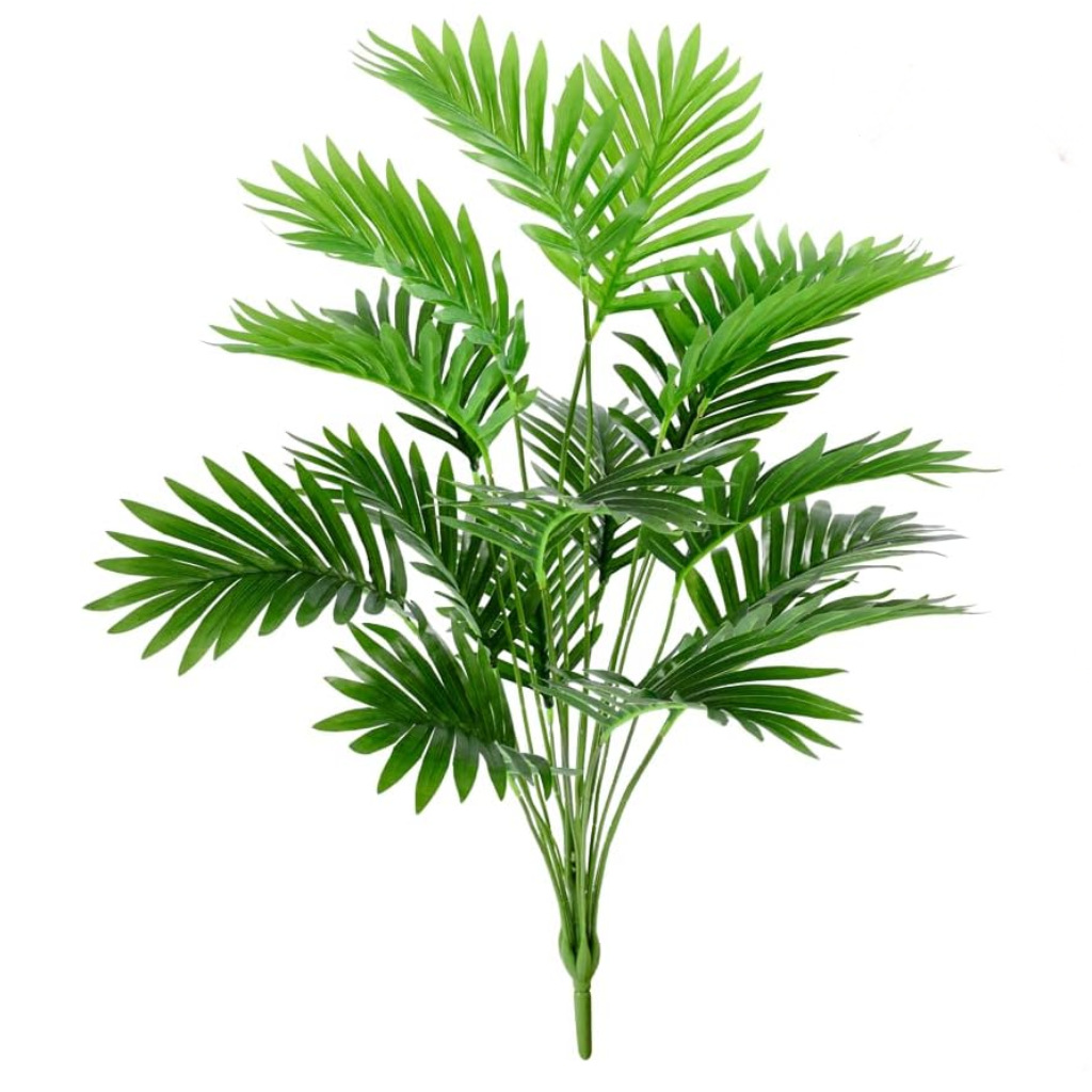 跨境热销仿真绿植18头散尾葵棕榈叶家居装饰户外庭院假花布置批发详情1