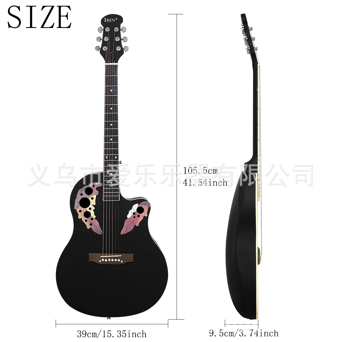 Irin 41-inch folk Guitar, spruce top acoustic guitar, adult beginners practice round-back acoustic guitar pic 2