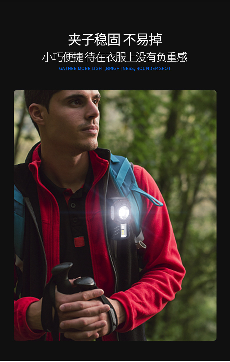 T131 Light sensor headlamp USB charging night fishing lamp Running cap clipper headlamp Wearing dual-purpose four-source LED headlamp pic 11