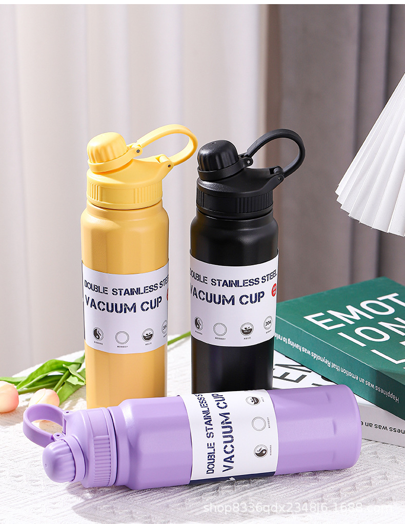 新款304不锈钢马卡龙灵动运动瓶户外手提大容量吸管外贸跨境 批发详情2